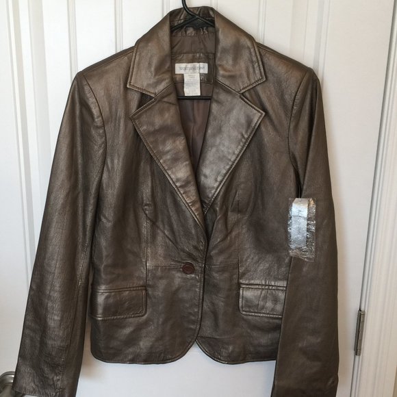 WORTHINGTON BRONZE LEATHER BLAZER-NEW WITH TAGS - Picture 1 of 7